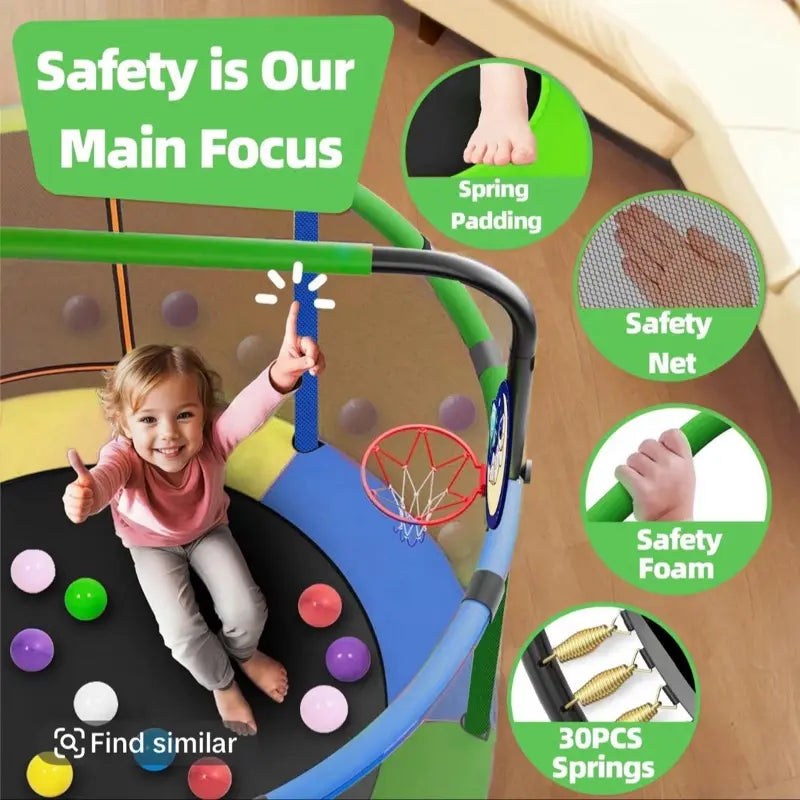 Next Level Safe Bounce Kids Trampoline