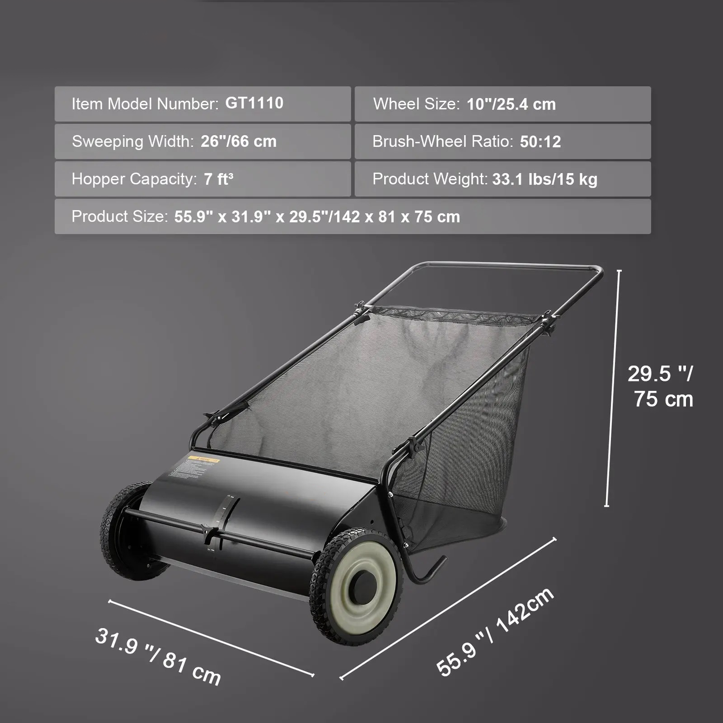 Premium Push Lawn Sweeper Pro Edition