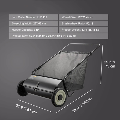 Premium Push Lawn Sweeper Pro Edition