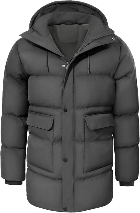 Mens Jacket Winter Long Water-Repellent Coats